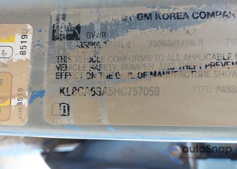 2017 Chevrolet Spark Ls Manual from USA, damaged, VIN KL8CA6SA5HC757059